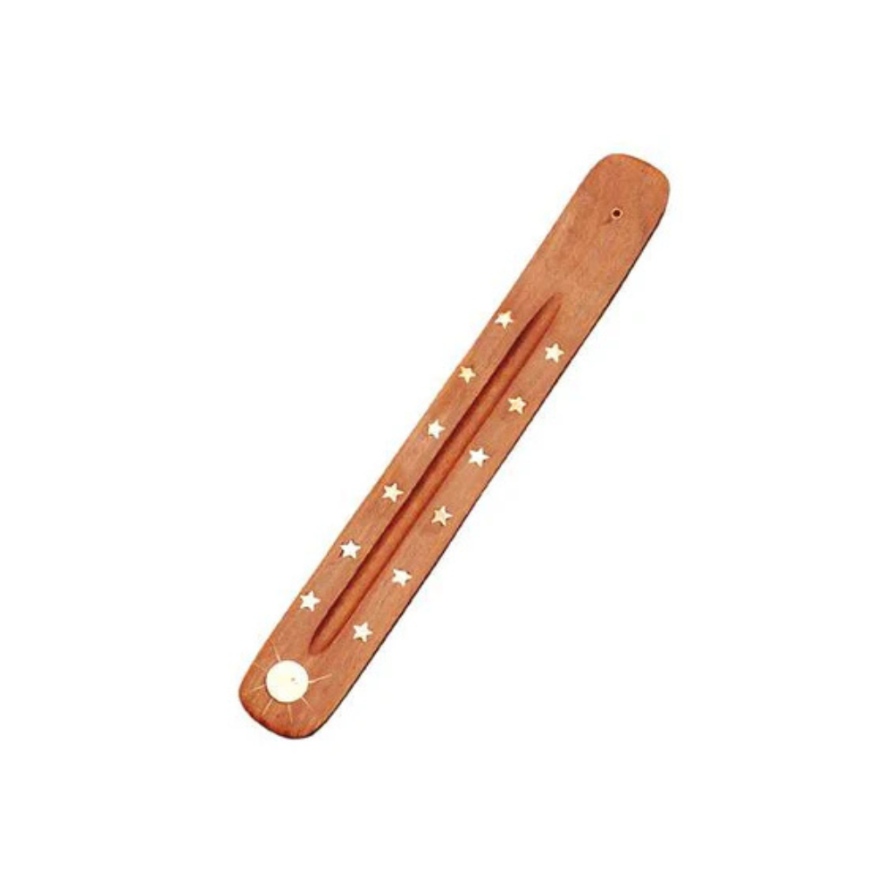 Räucherstäbchenhalter aus Holz - Sonne und Sterne