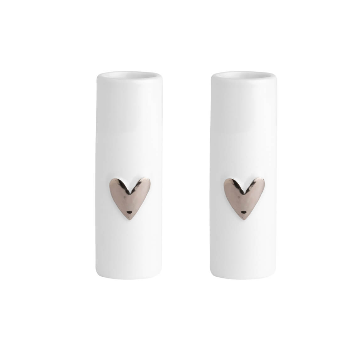 Set Mini Vasen, Herz silber