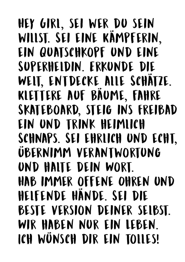 Postkarte Hey Girl