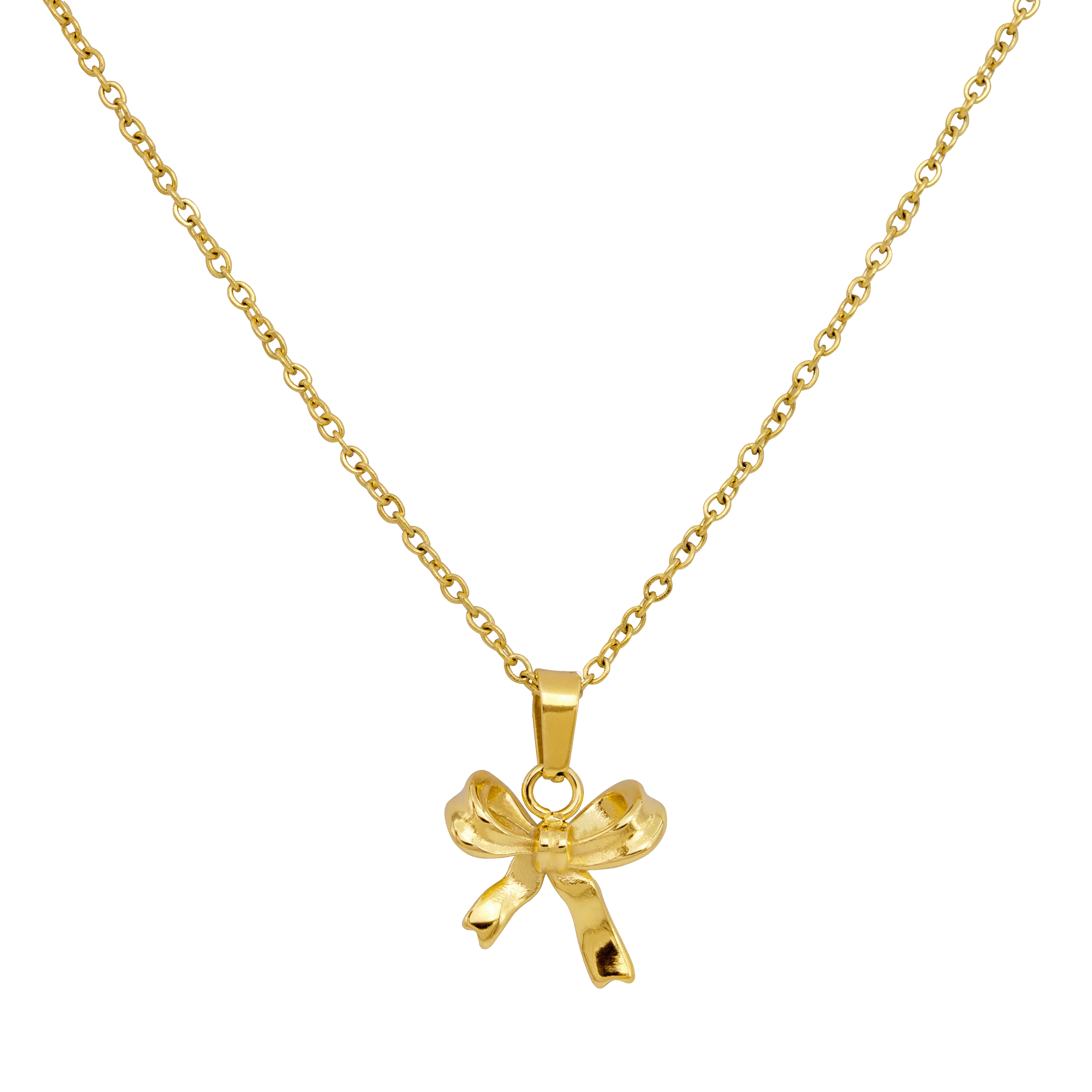 Pretty Ribbon Necklace Gold