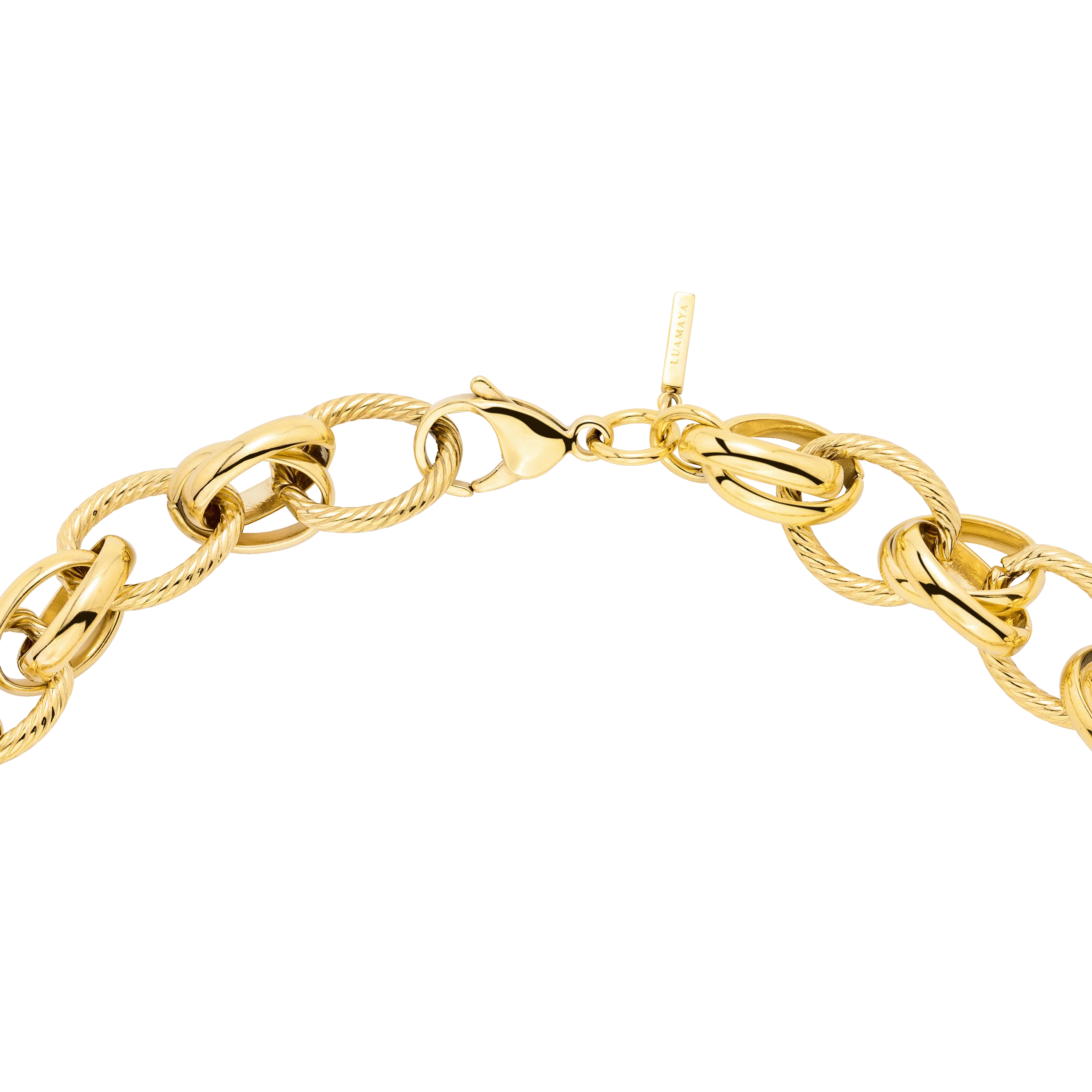 Chunky Twisted Links Necklace Gold