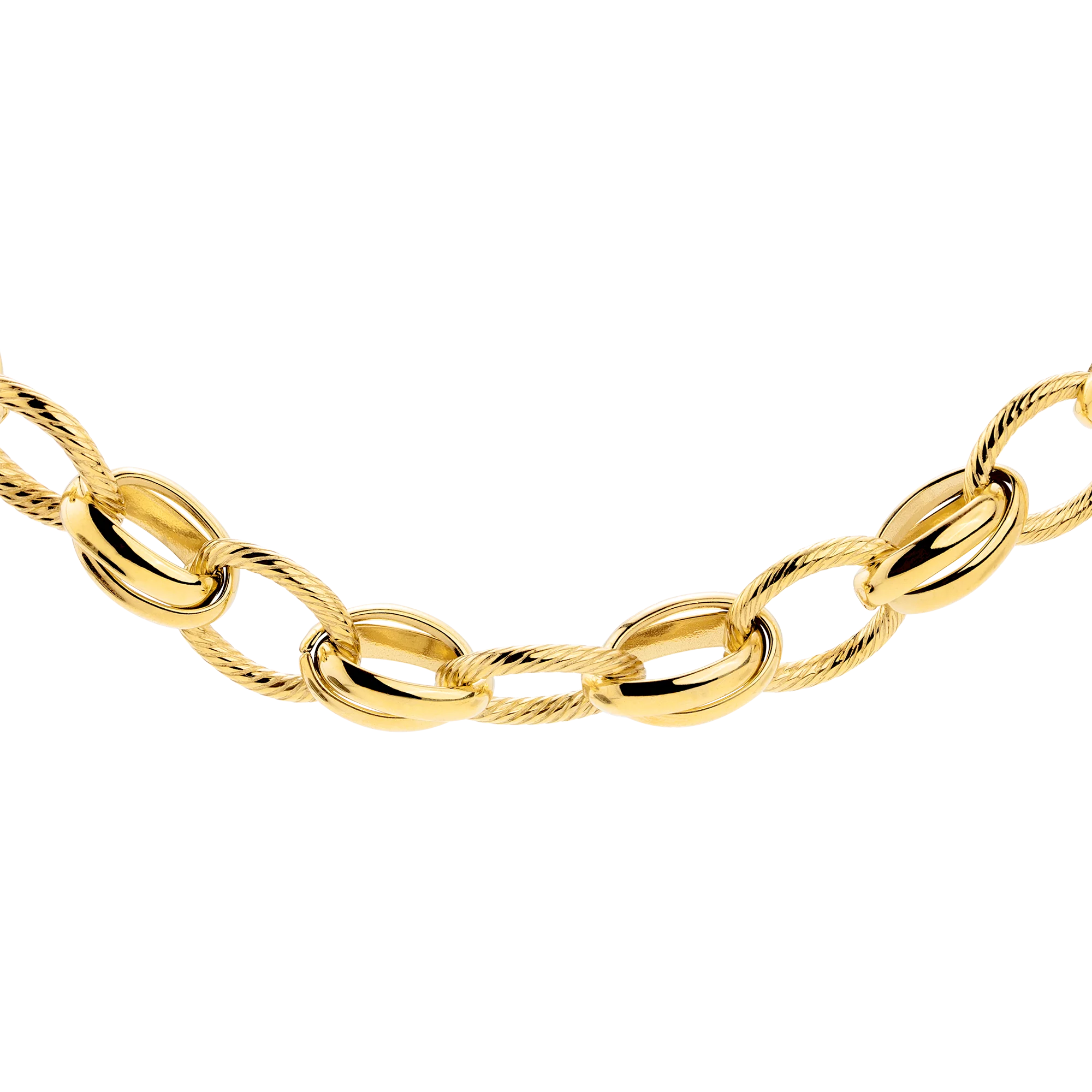 Chunky Twisted Links Necklace Gold