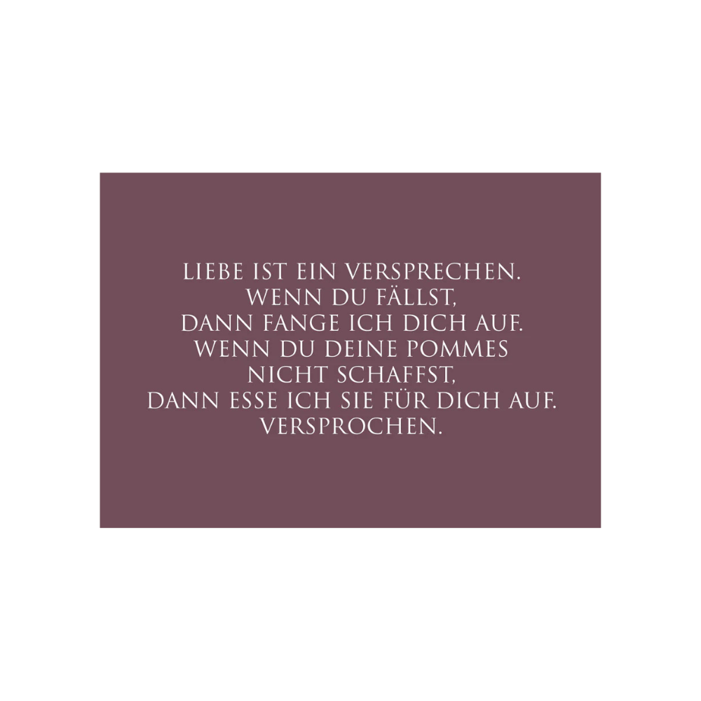 Postkarte "Liebe ist ein Versprechen"