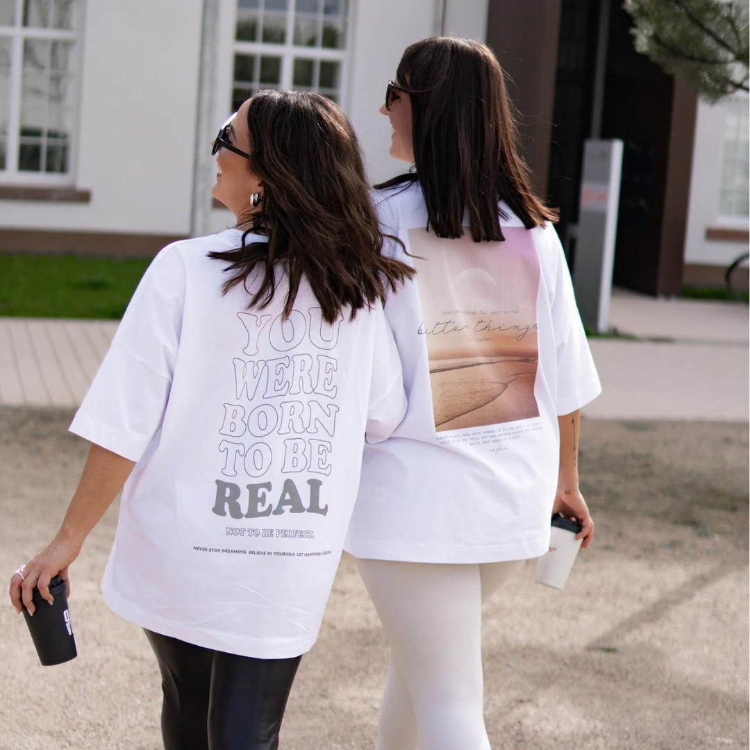 the good vibes KEEP IT REAL SHIRT WHITE