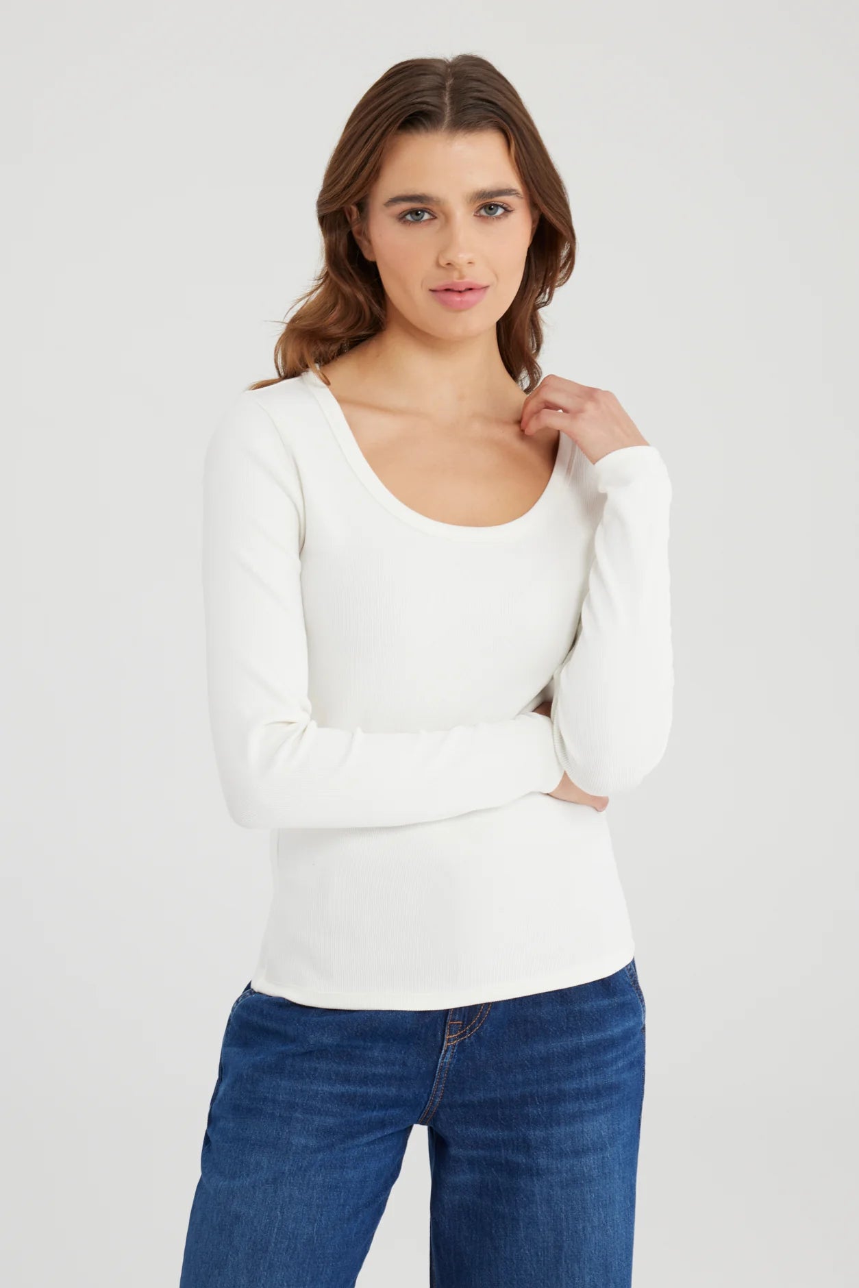 Basic Shirt Dora, white langarm