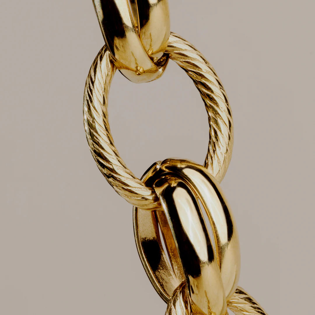Chunky Twisted Links Necklace Gold