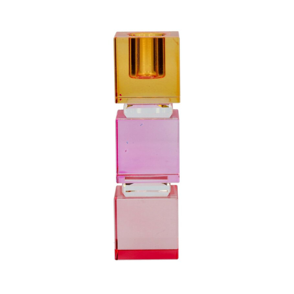 Kerzenhalter aus Kristallglas ROSA/ORANGE