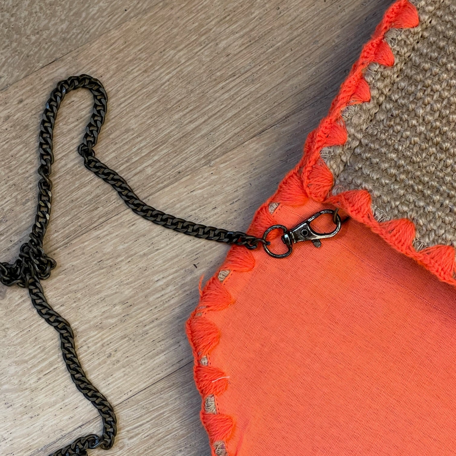 Jute Clutch Neon Pink oder Orange