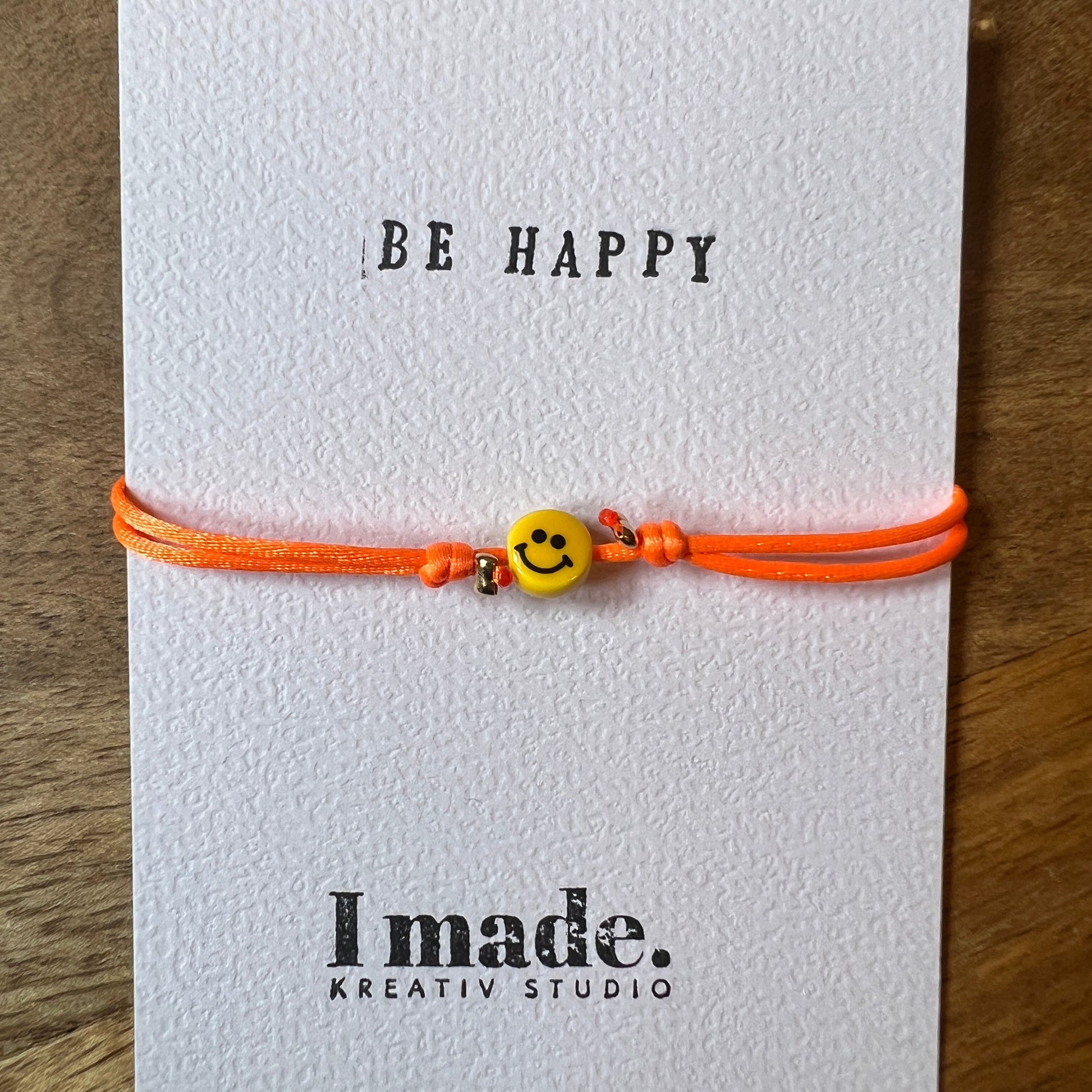 smiley bracelet orange