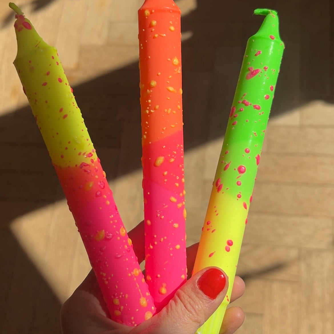 Stabkerze Neon "Konfetti"