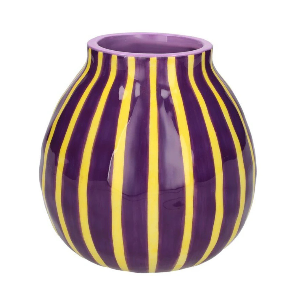 Artisan Vase violett / gelb