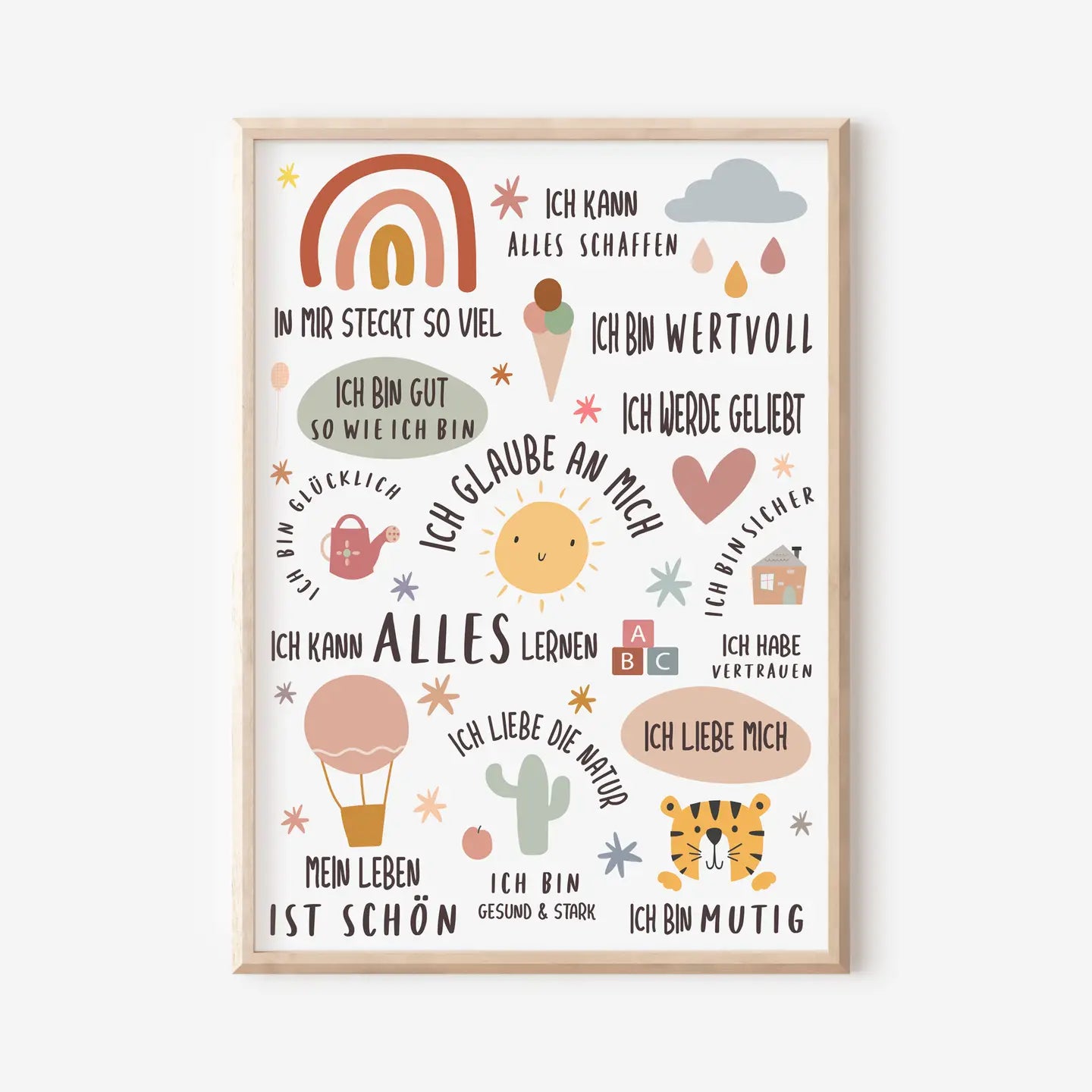 Poster Affirmationen "Regenbogen"