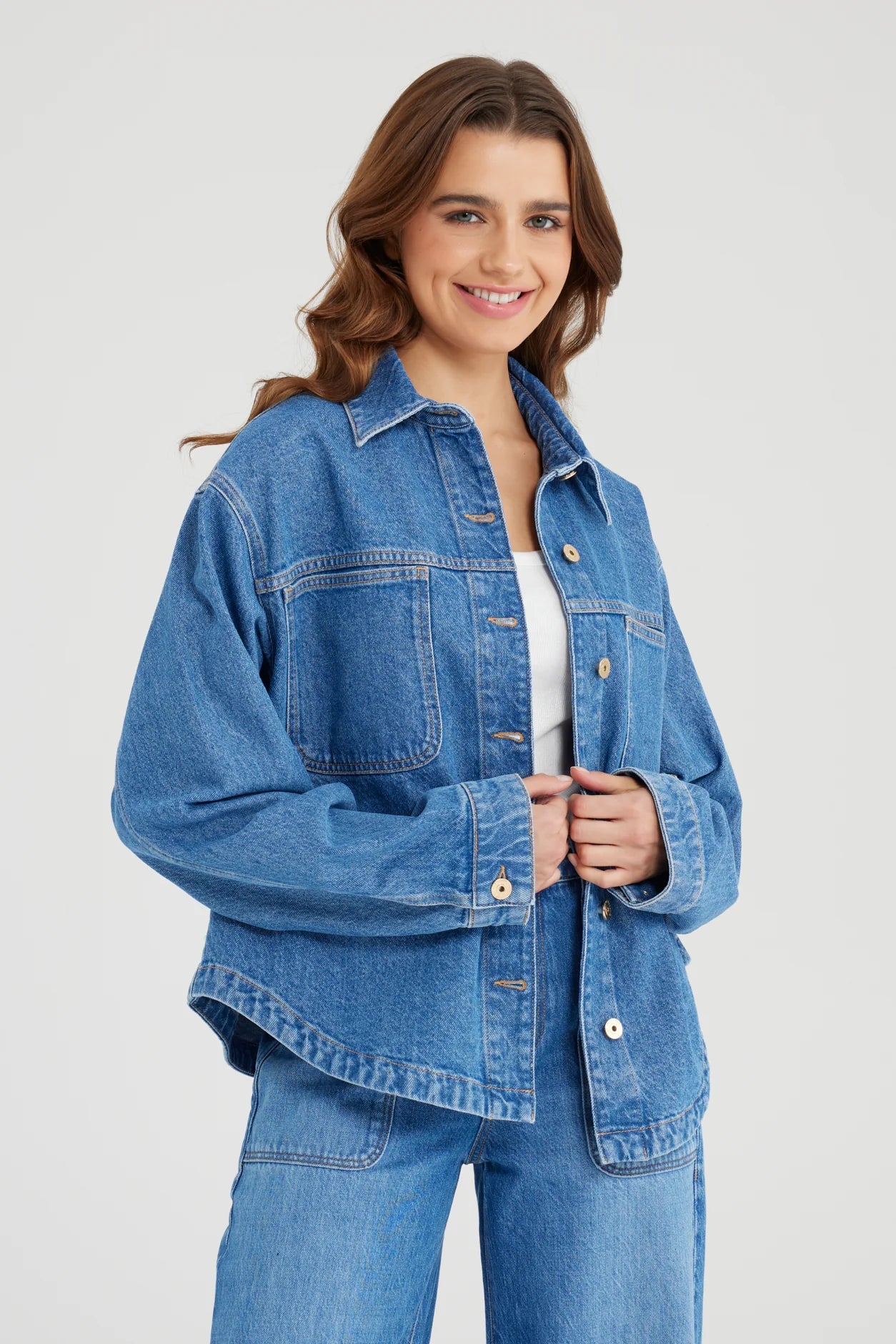 Oversized Jeans-Jacke Tamara