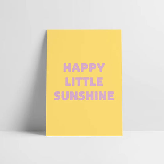 Flieder auf Gelb Postkarte "Happy little Sunshine"