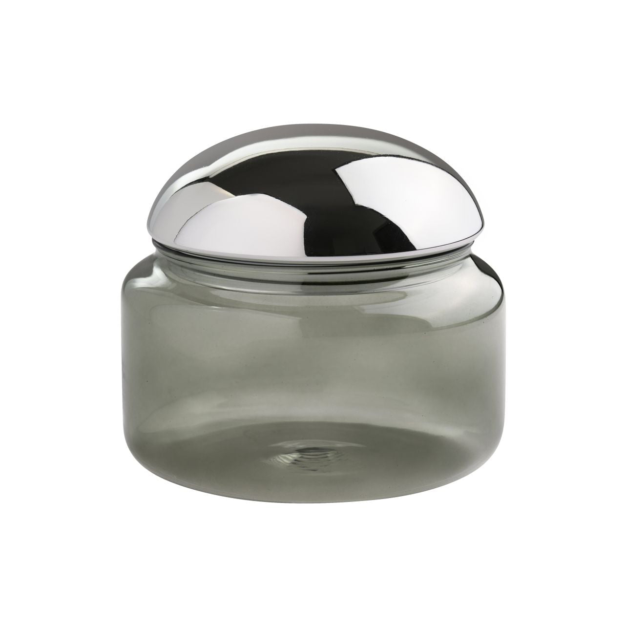 Glasdose grau/silber