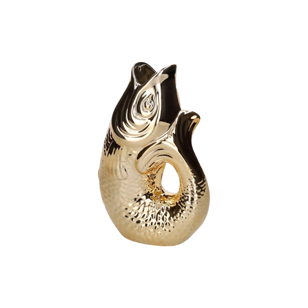 Vase in Fischform (1,2 l), gold / silber