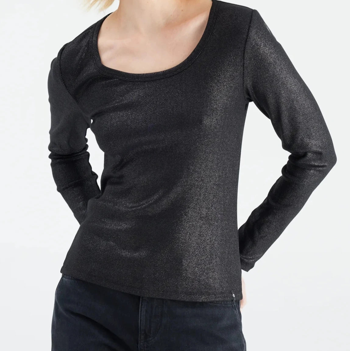 Basic Shirt Dora, black pear, langarm