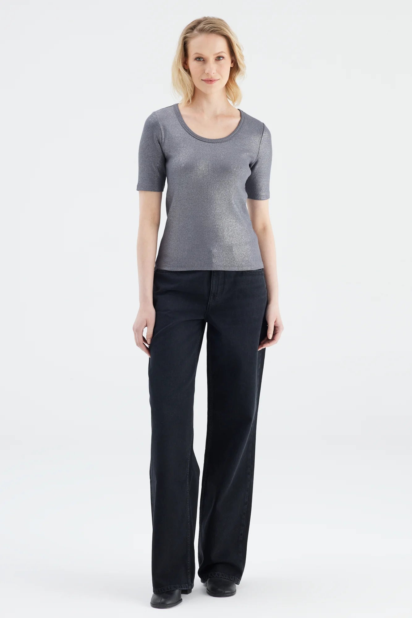 Basic Shirt Alina dark silver