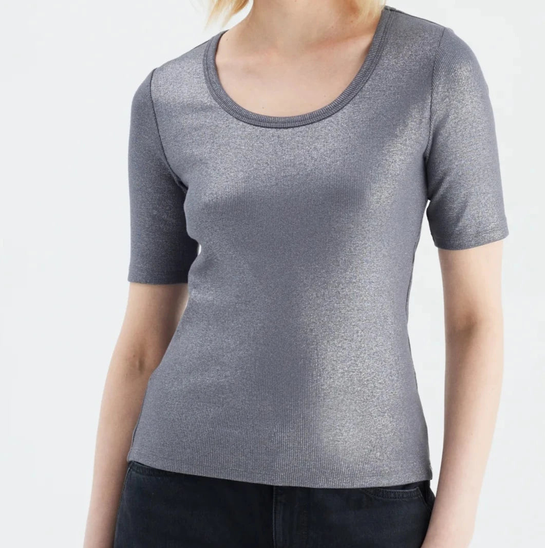 Basic Shirt Alina dark silver