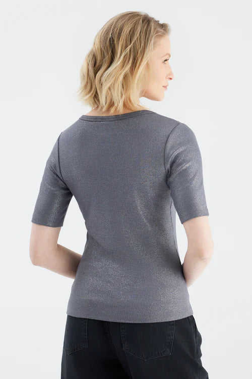 Basic Shirt Alina dark silver