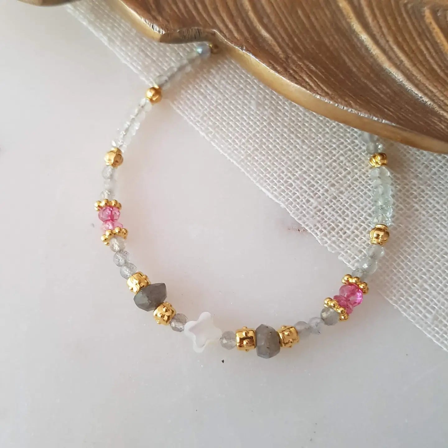 Armband Labradorit, Topas Mix