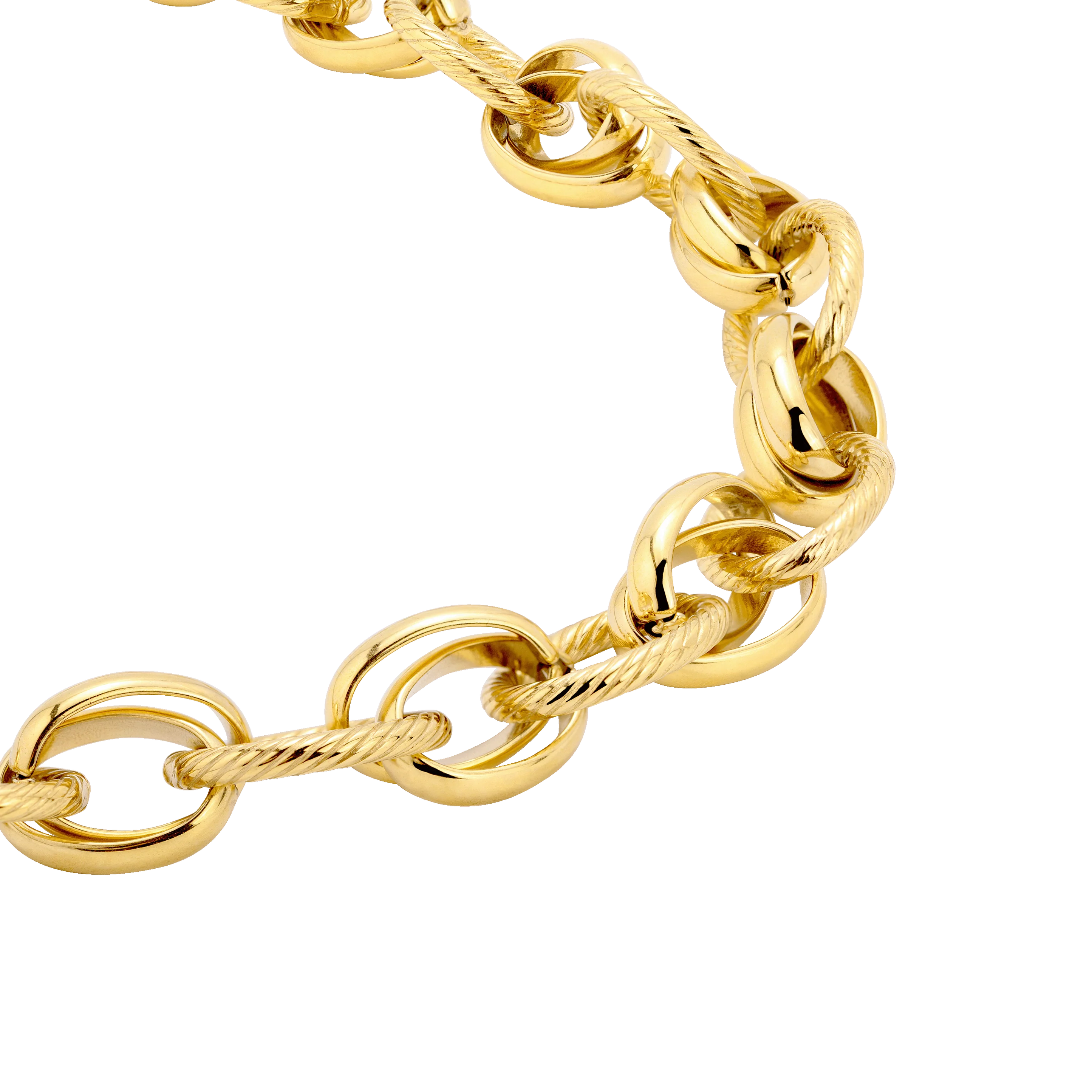 Chunky Twisted Links Necklace Gold