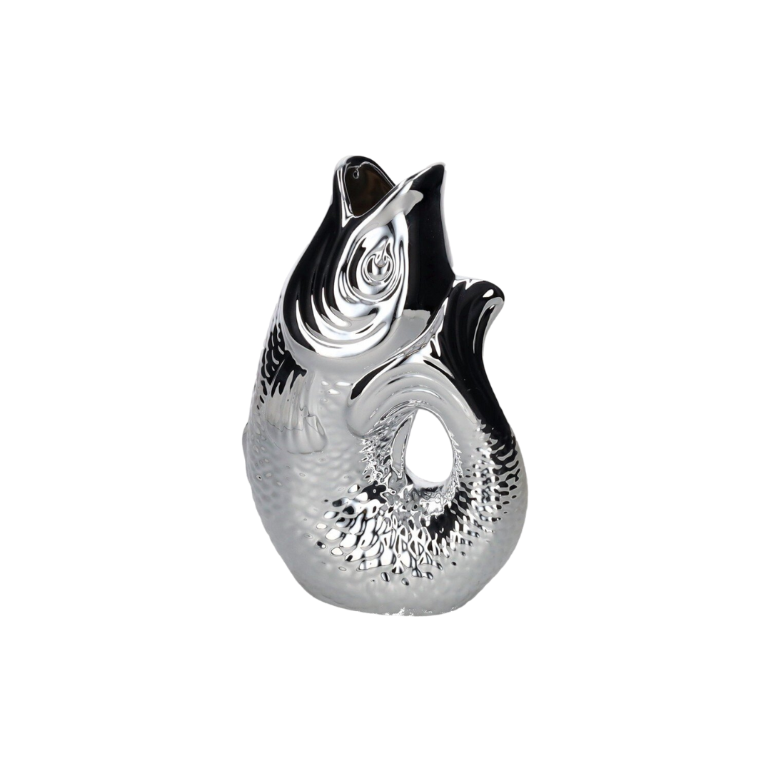 Vase in Fischform (1,2 l), gold / silber