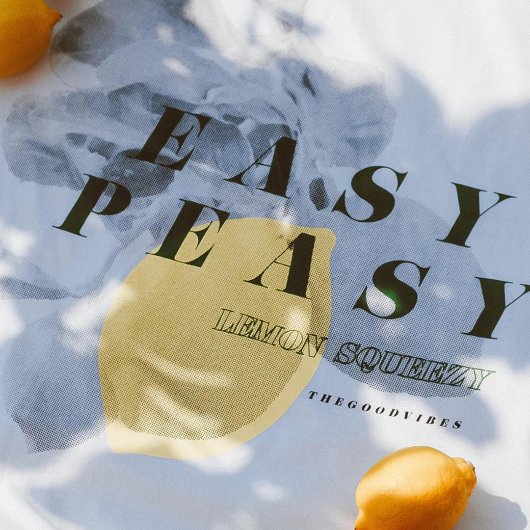 the good vibes, easy peasy lemon squeeze Shirt in weiß
