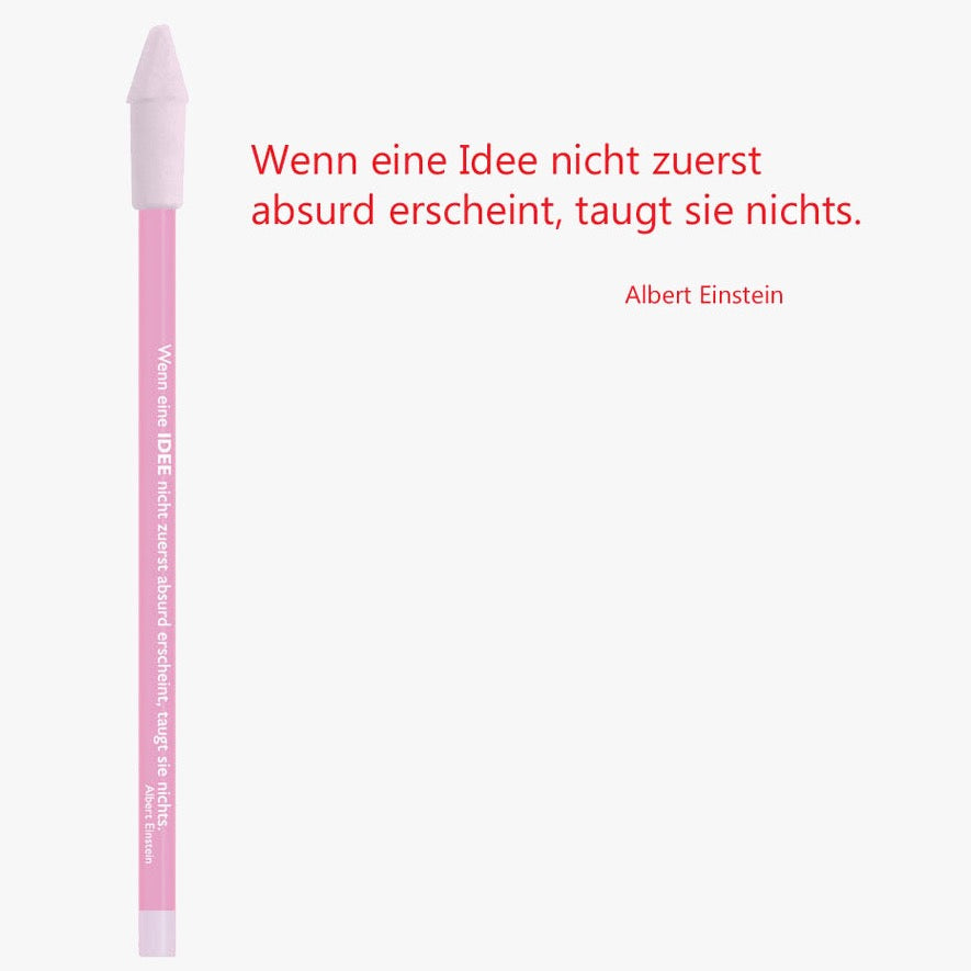 Bleistift rosa, mit Zitat