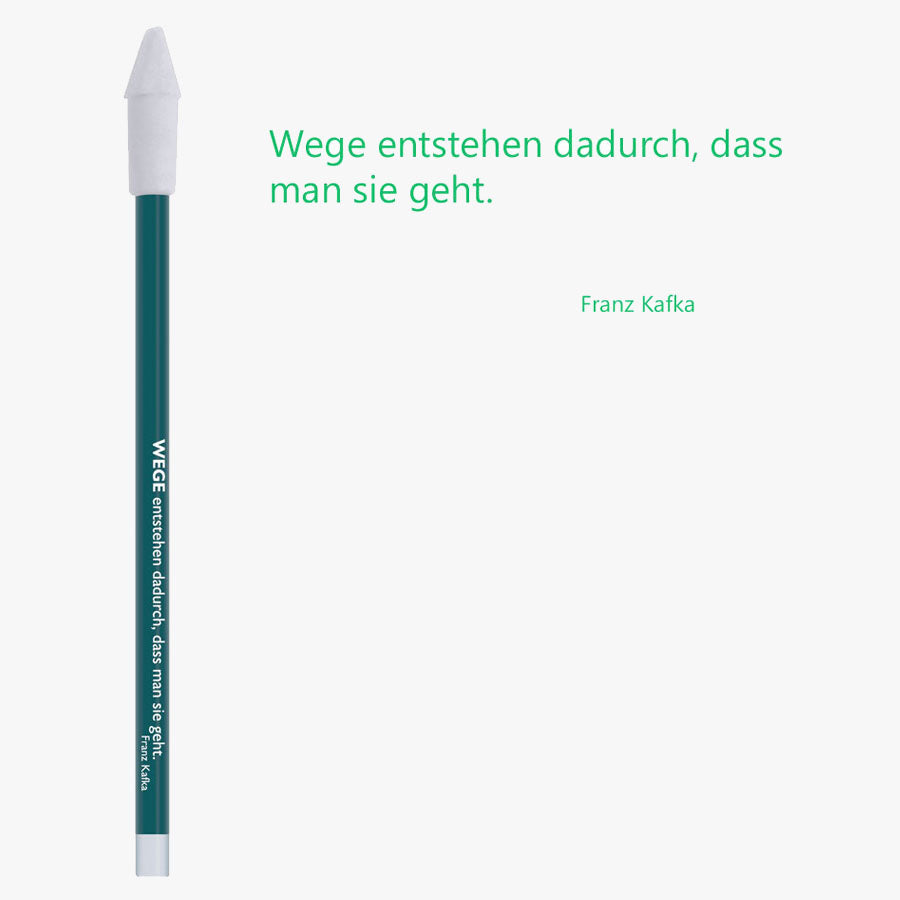 Bleistift Dunkelgrün, mit Zitat