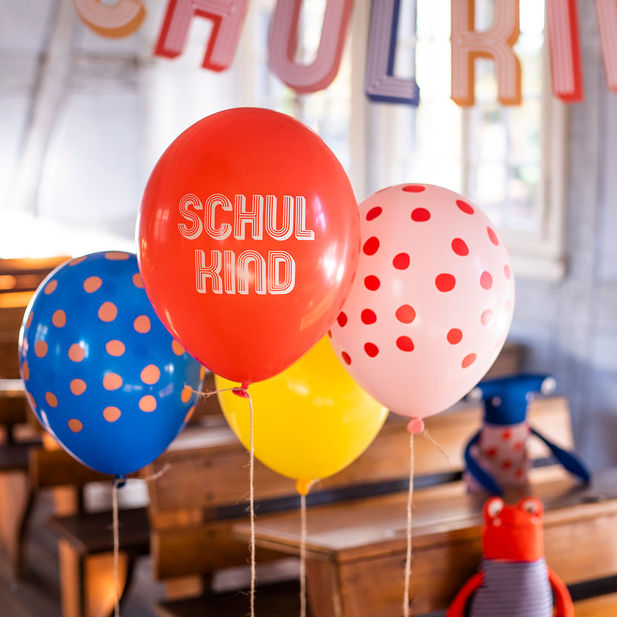 Ballons Schulkind bunt