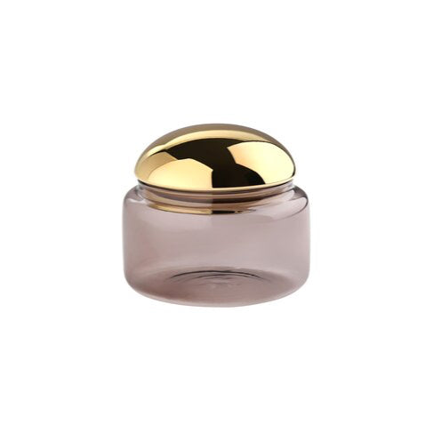 Glasdose grau / gold, Größe S