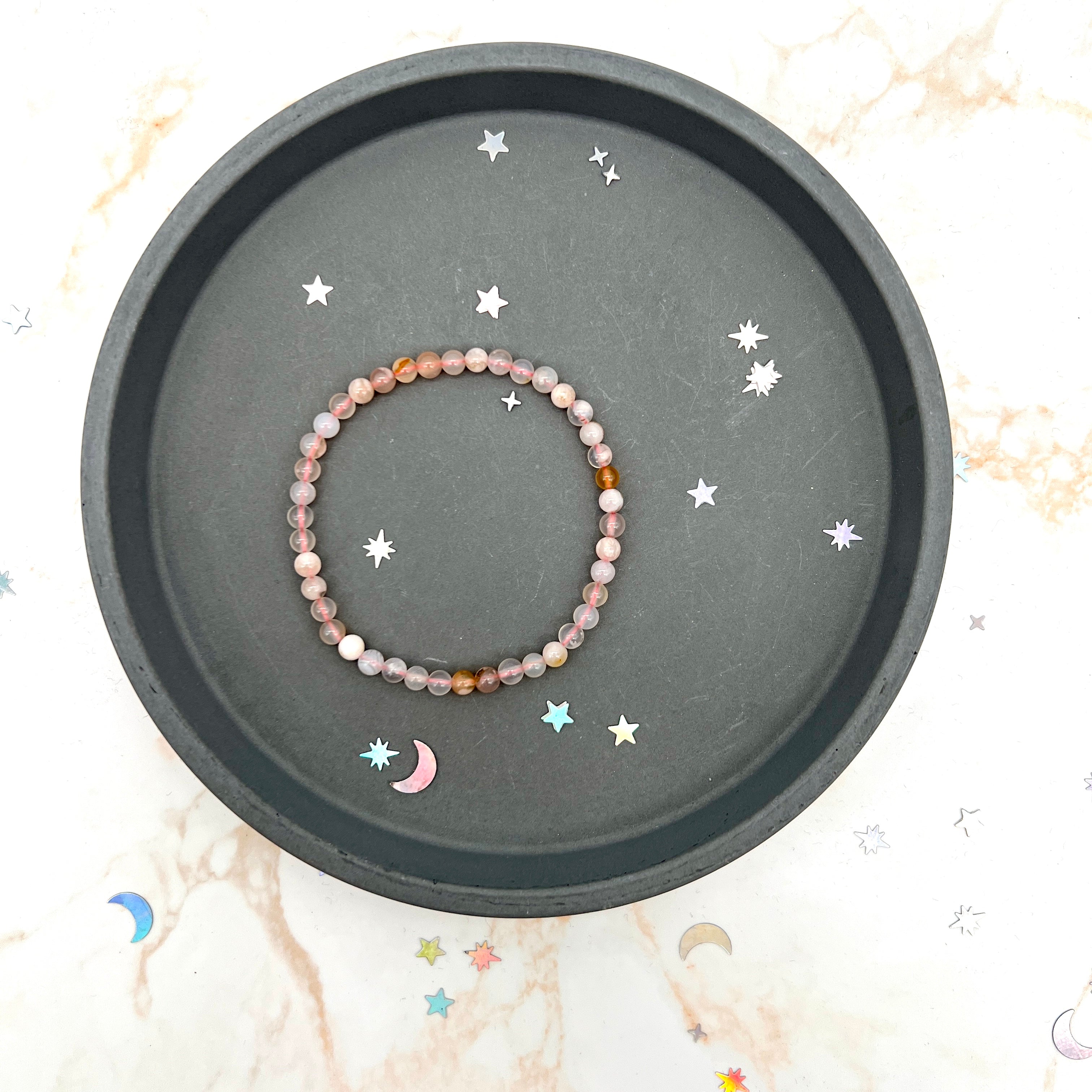 Edelsteinarmband Kirschblüten-Achat
