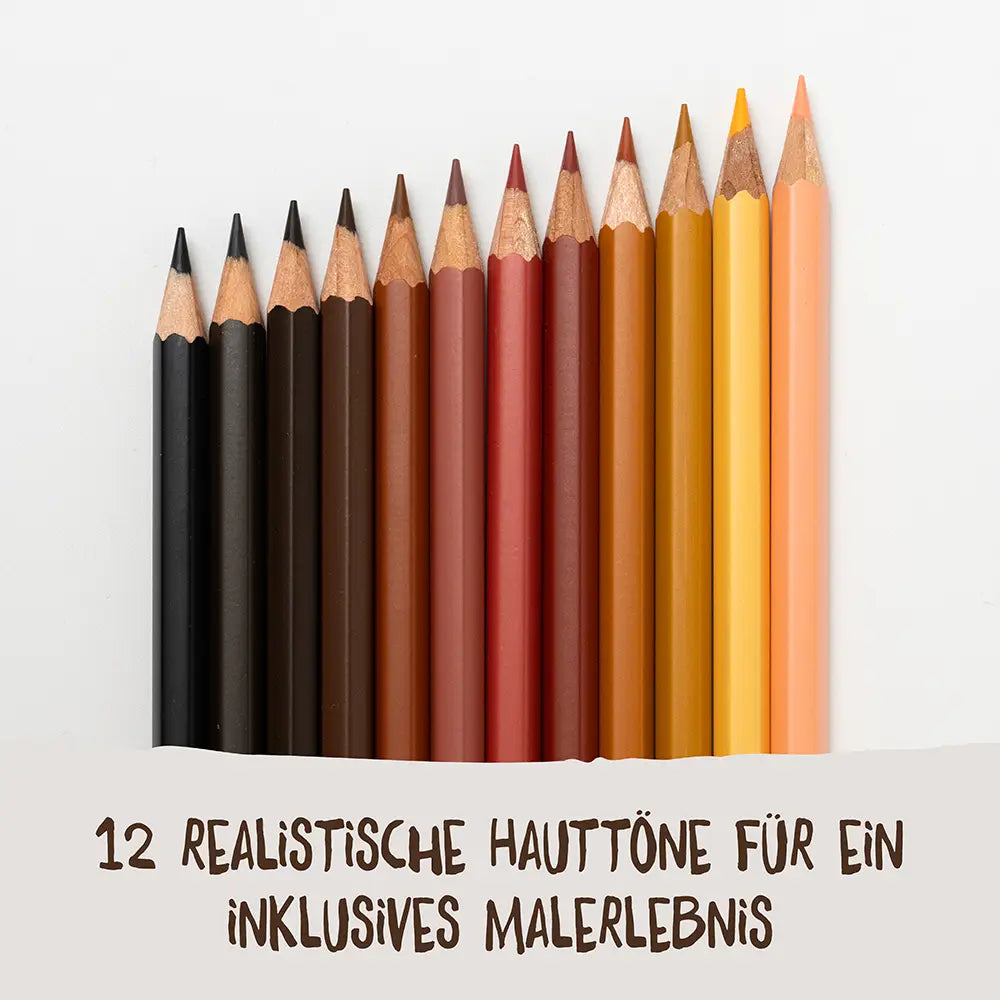 Hautfarben-Buntstifte (12 Stück)