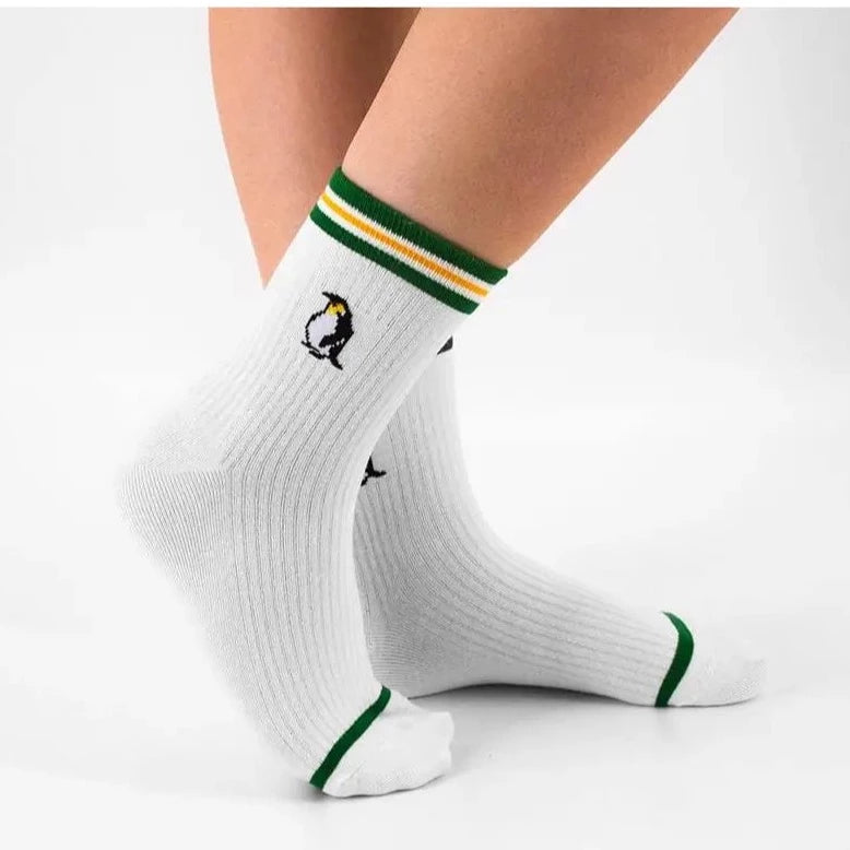 Tennis-Socken mit Pinguin Motiv und Bündchen