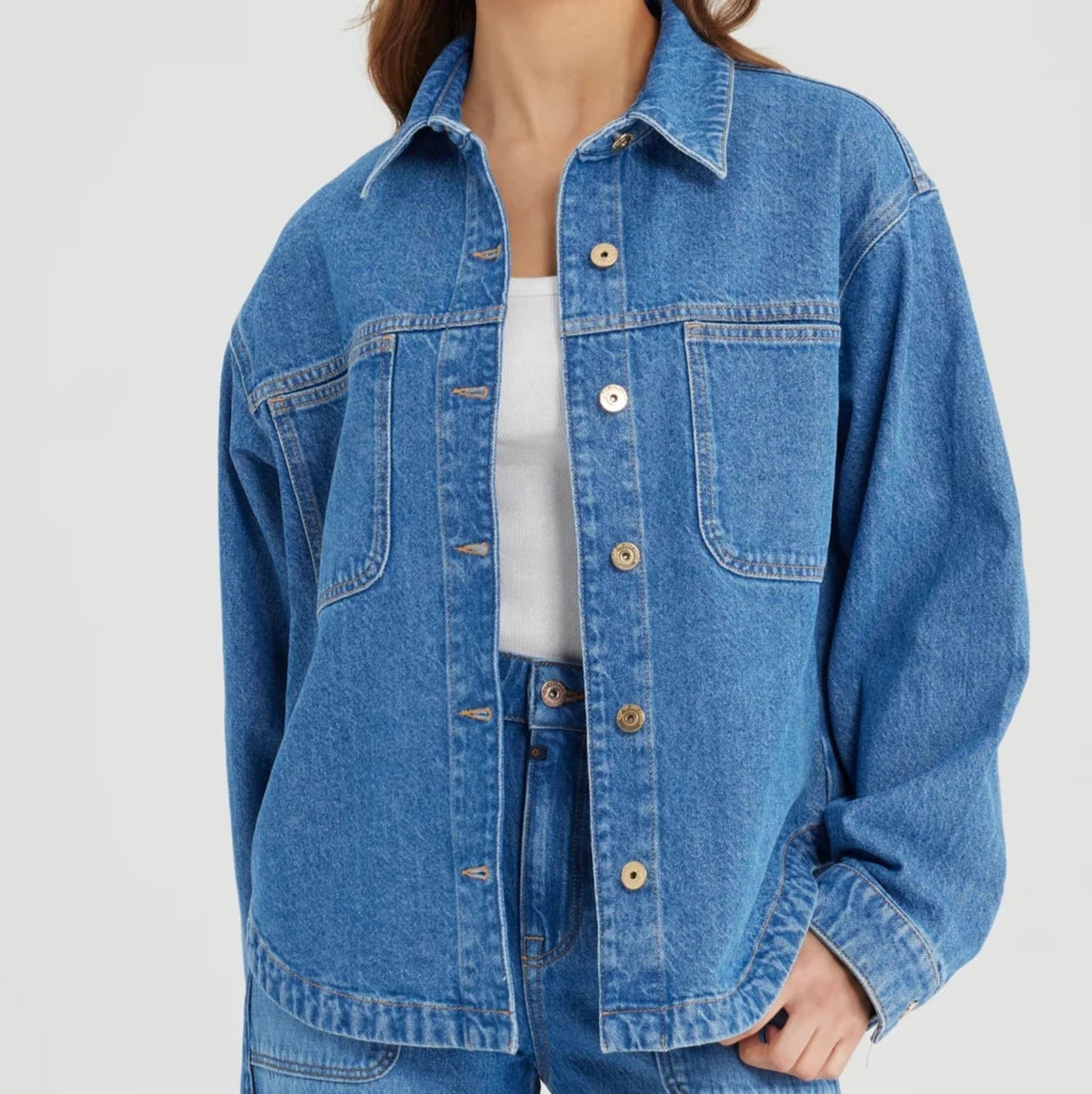 Oversized Jeans-Jacke Tamara