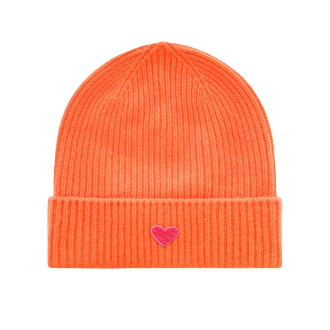 100% Kaschmir: Beanie mit Herz