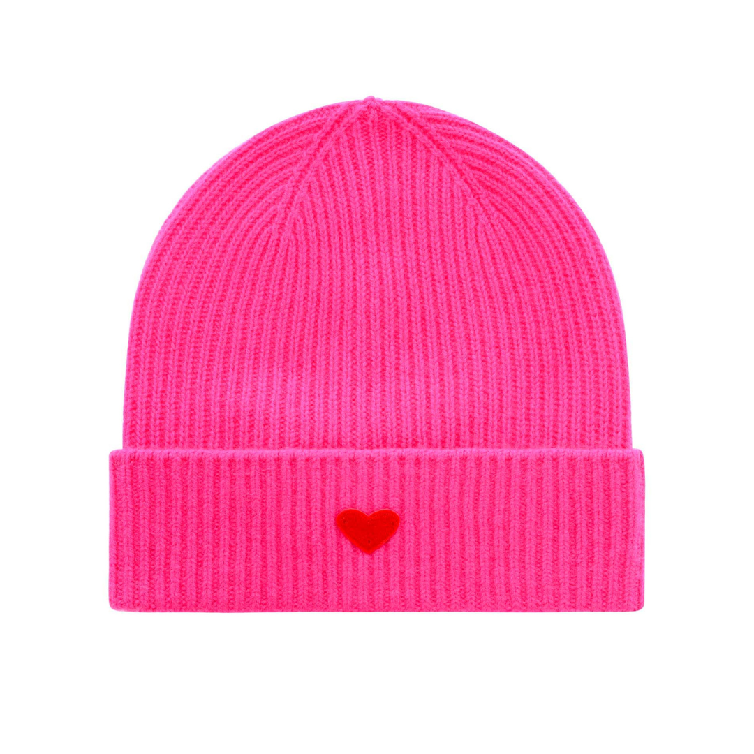 100% Kaschmir: Beanie mit Herz