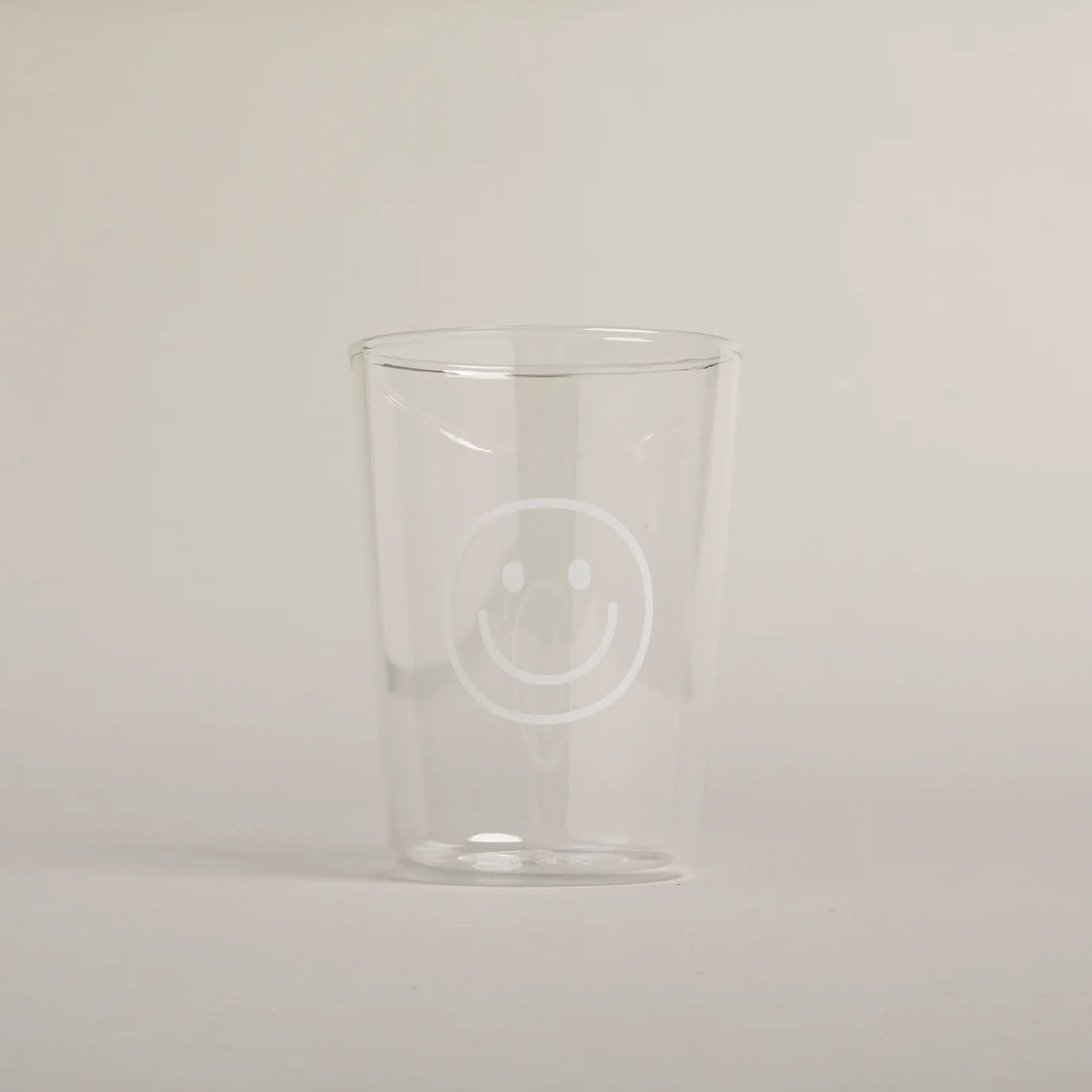 Trinkglas "Smiley" weiß, Eulenschnitt