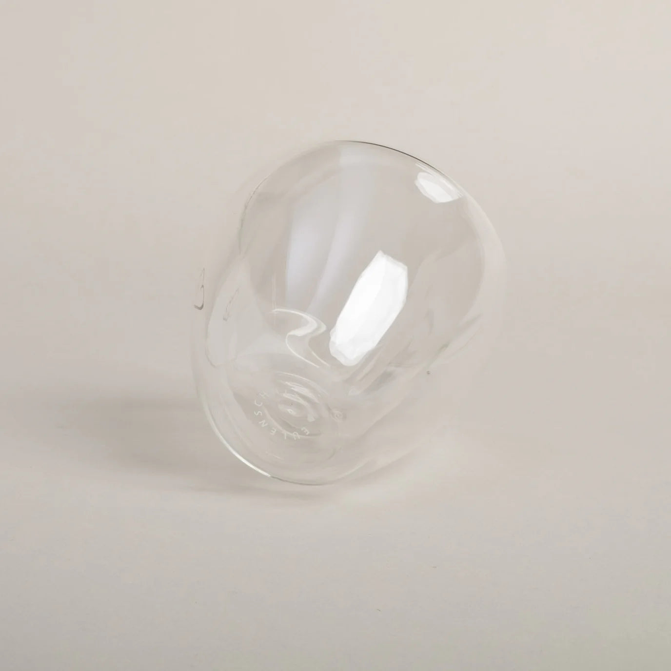 Doppelwandiges Herzglas schwarz, Eulenschnitt
