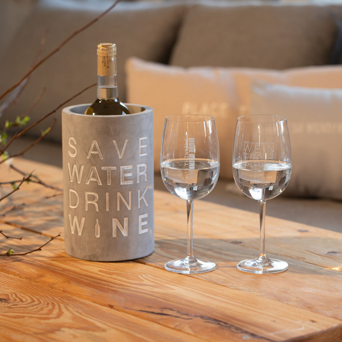 Weinkühler "Save water drink wine"