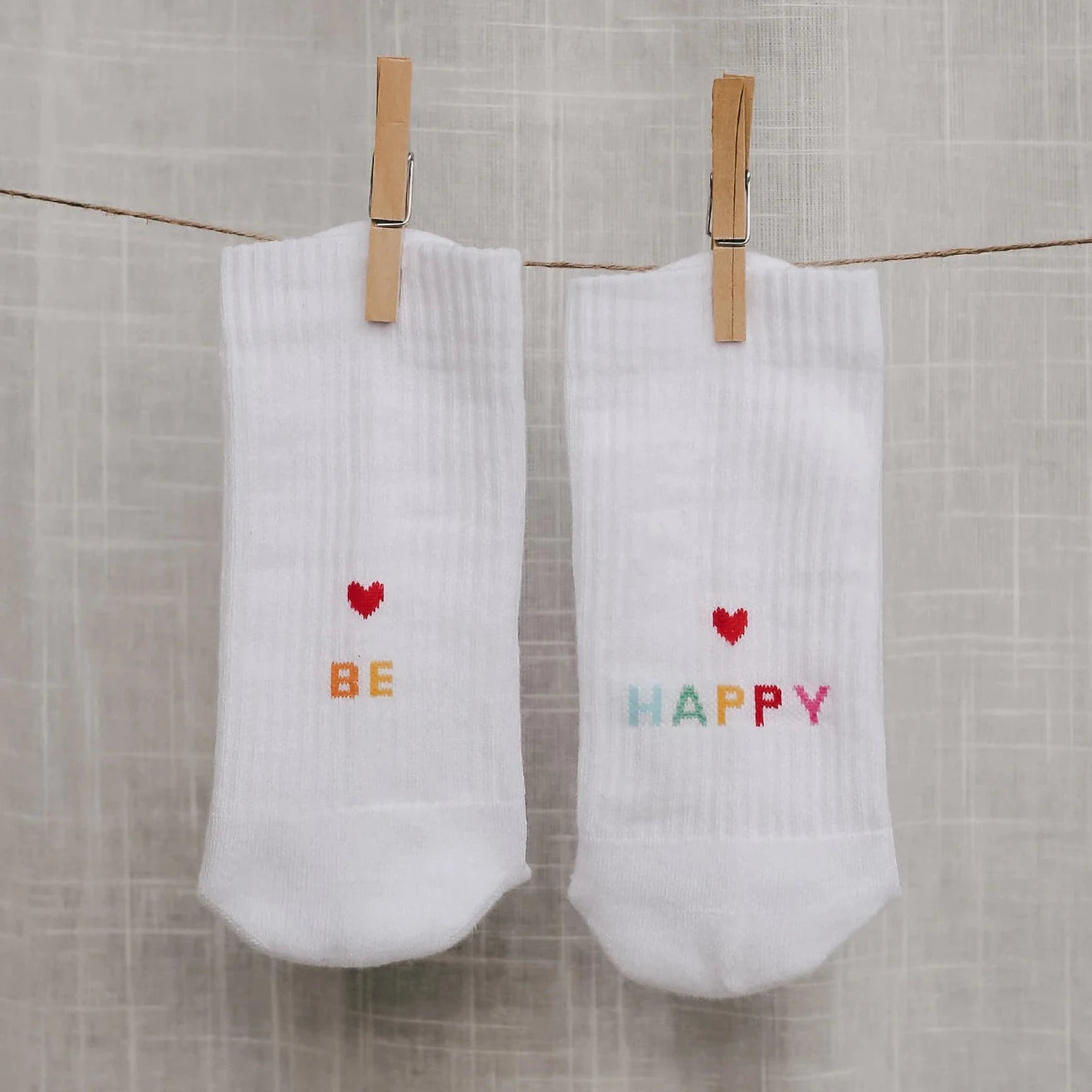 Socks BE Happy white