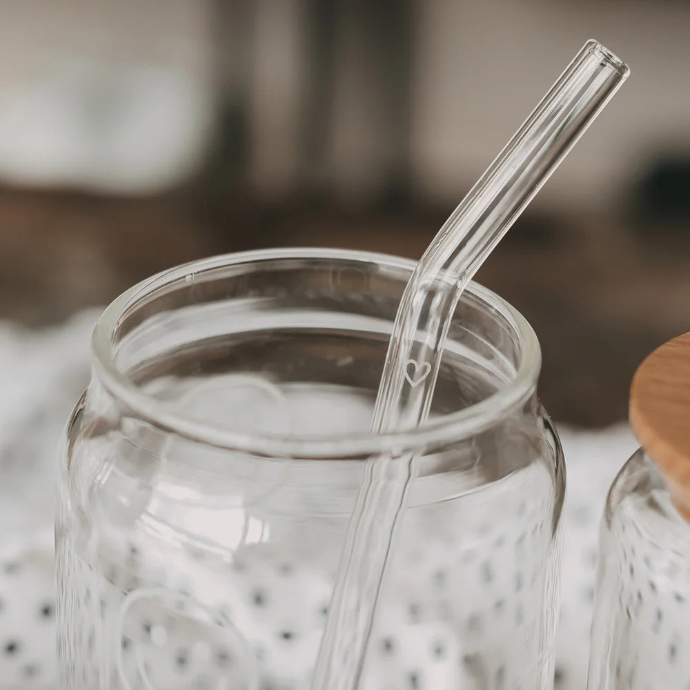 Gebogene Trinkhalme aus Glas "Herz"