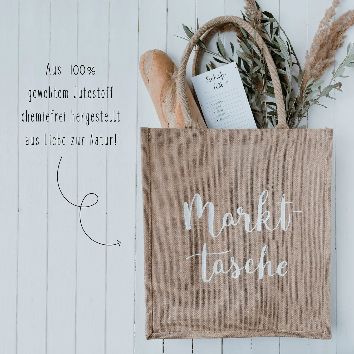 Jute Shopper Markt Tasche natur